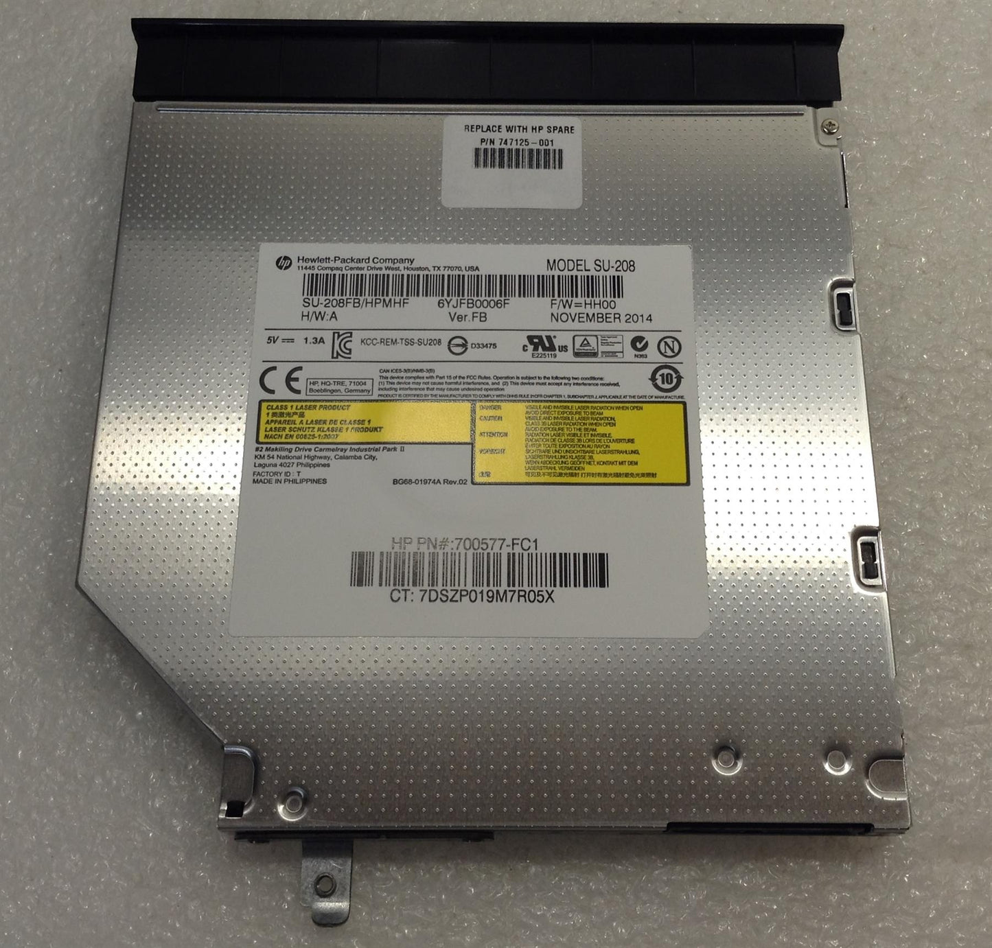 HP 15-D0 14-D0 15-D1 15z-D0 HP 250 255 G2 747125-001 Optic Optical DVD Drive NEW