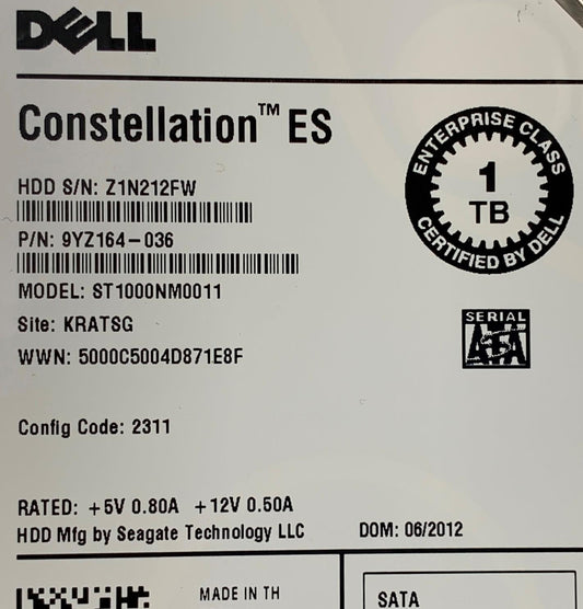 Seagate Consatellation ST1000NM0011 1TB 7200 USED