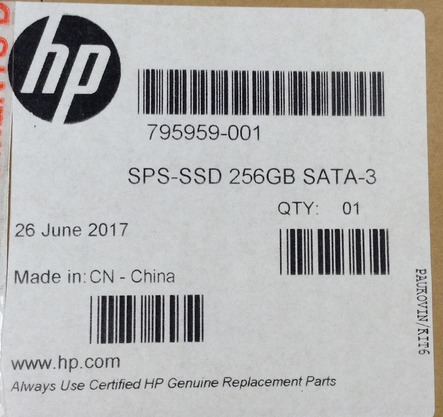 HP ZBook 15 G2 Workstation 795959-001 SATA-3 256GB Solid-State Drive SSD NEW