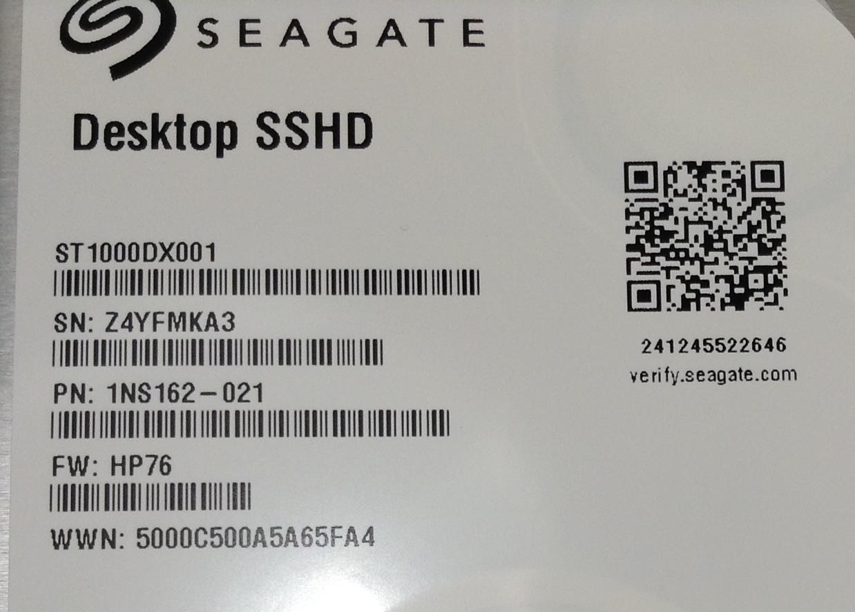 Seagate Desktop SSHD 1 TB 7200 ST1000DX001 916846-001 3.5 Inch Drive SATA NEW