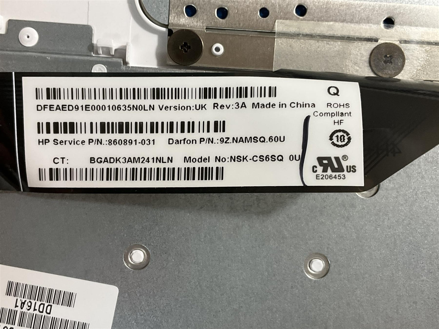 HP X2 Detachable 10-P 902366-031 860891-031 UK English Keyboard Palmrest NEW
