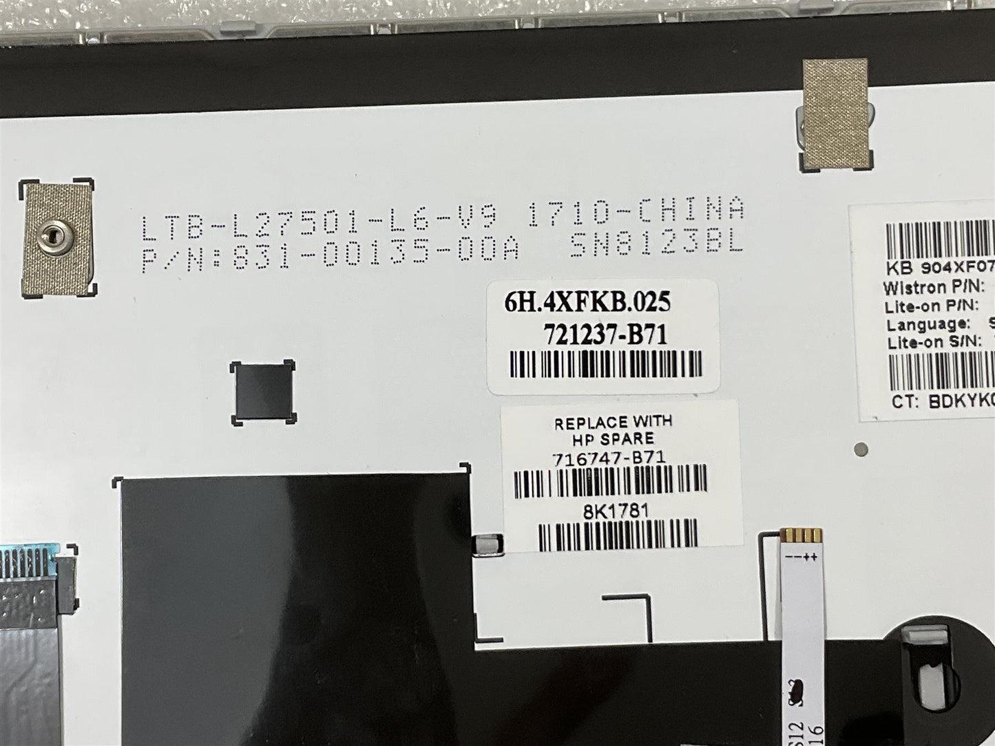 HP EliteBook Revolve 810 G1 G2 G3 716747-B71 Sweden Finland Keyboard Genuine NEW