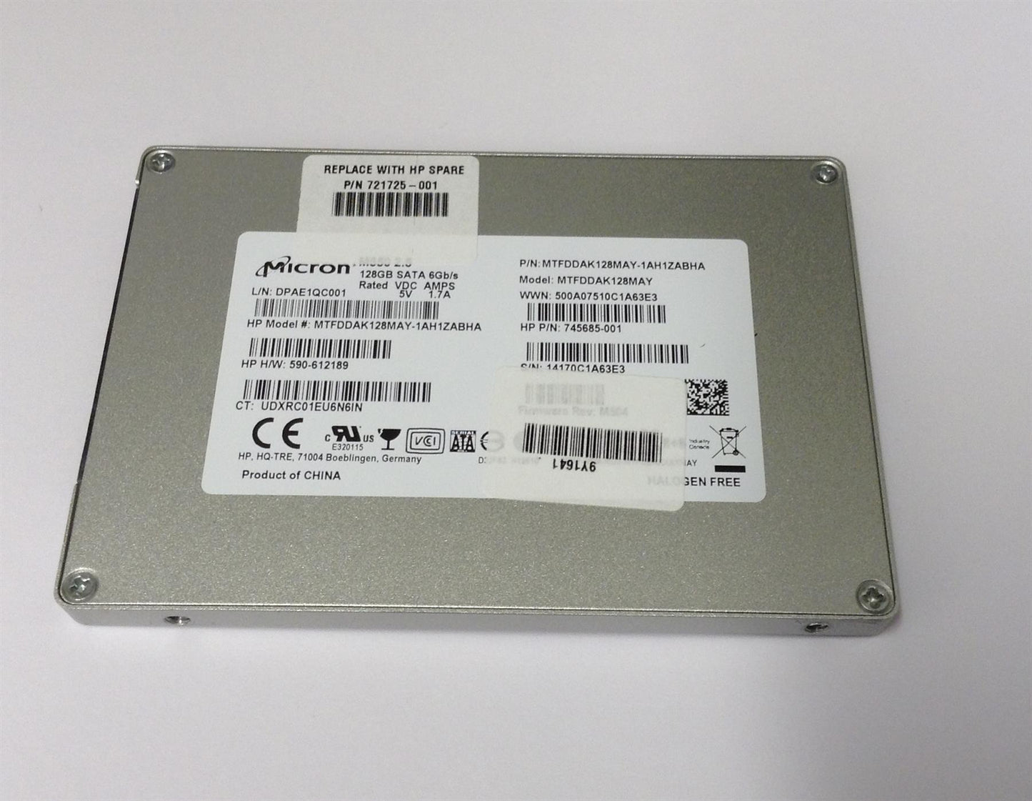 for HP SSD 128GB 721725-001 SATA SSD 128GB SATA III Solid State Disk Drive