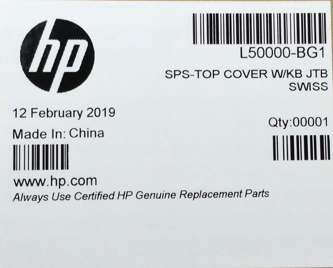 for HP 255 250 G7 L50000-BG1 Jetblack Palmrest Keyboard Switzerland NEW Original