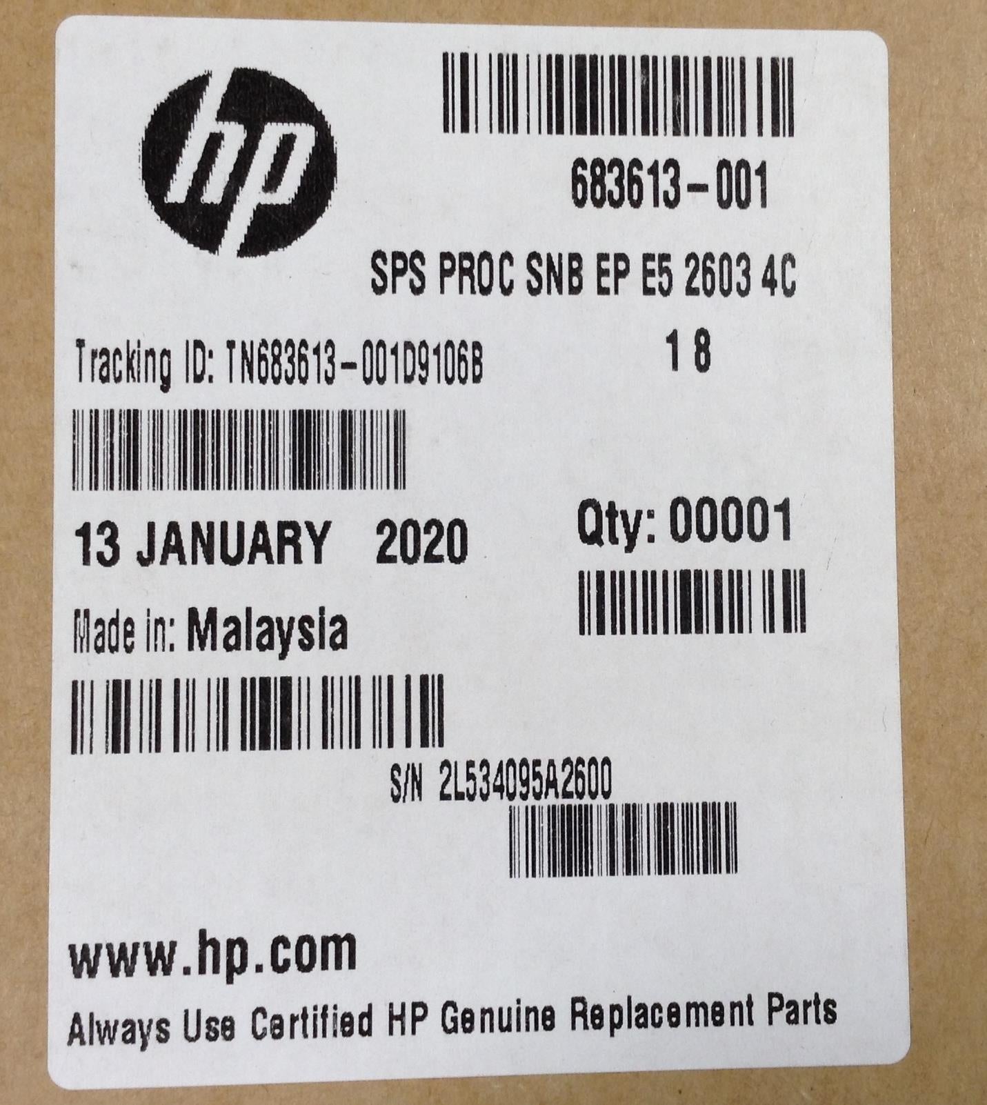 HP Promo Z840 Z820 Z620 EliteBook 850 683613-001 E5-2603 1.80 GHz TDP CPU NEW