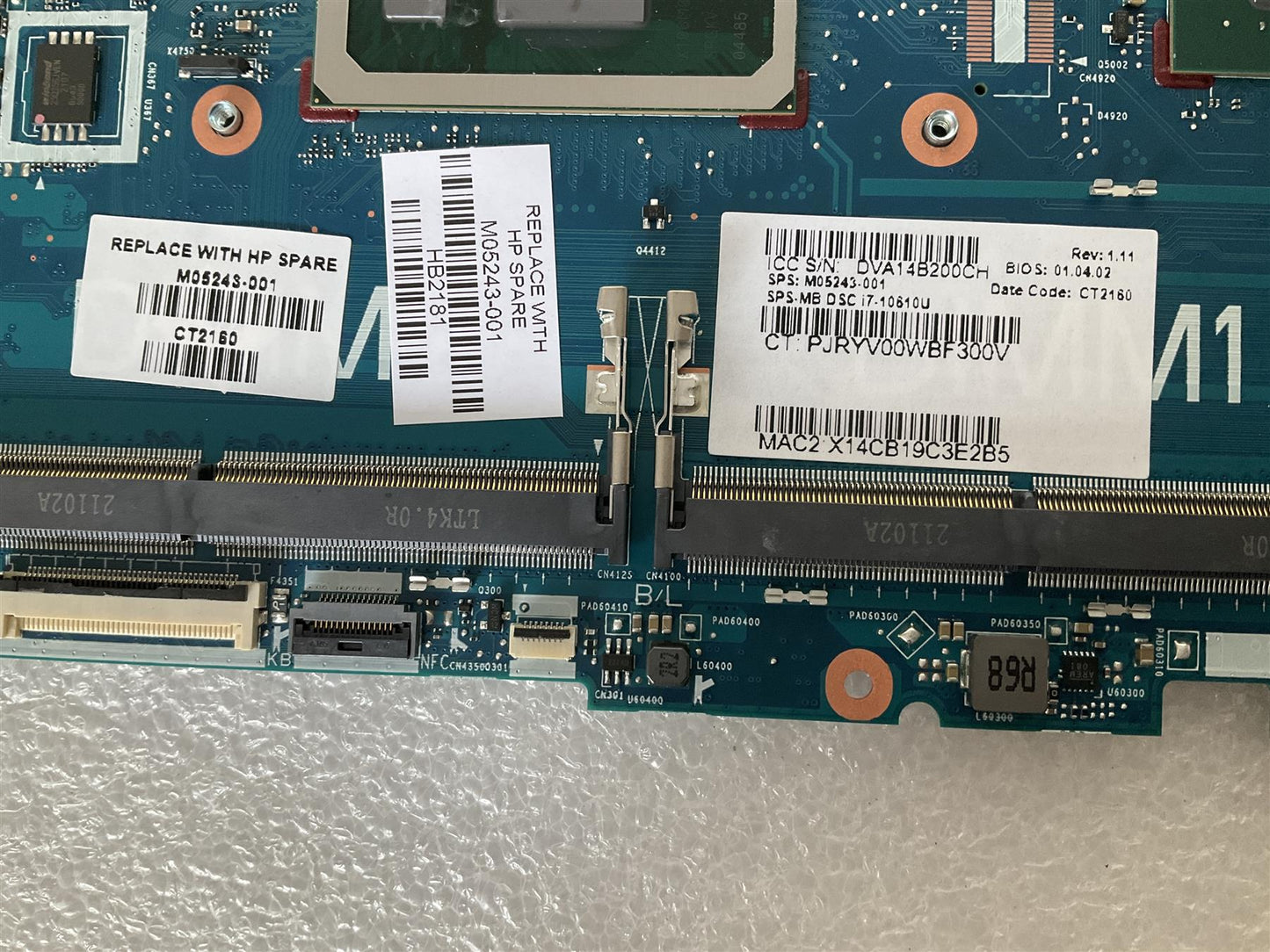 for HP EliteBook 850 G7 M05243-001 601 Intel Core I7-10610U DSC Motherboard NEW