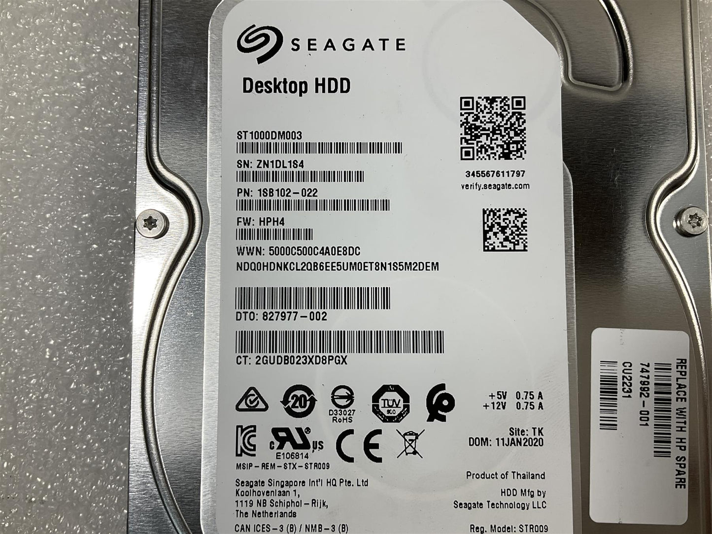 For HP 747992-001 Seagate ST1000DM003 1TB HDD 3.5 inch SATA Hard Disk Drive NEW