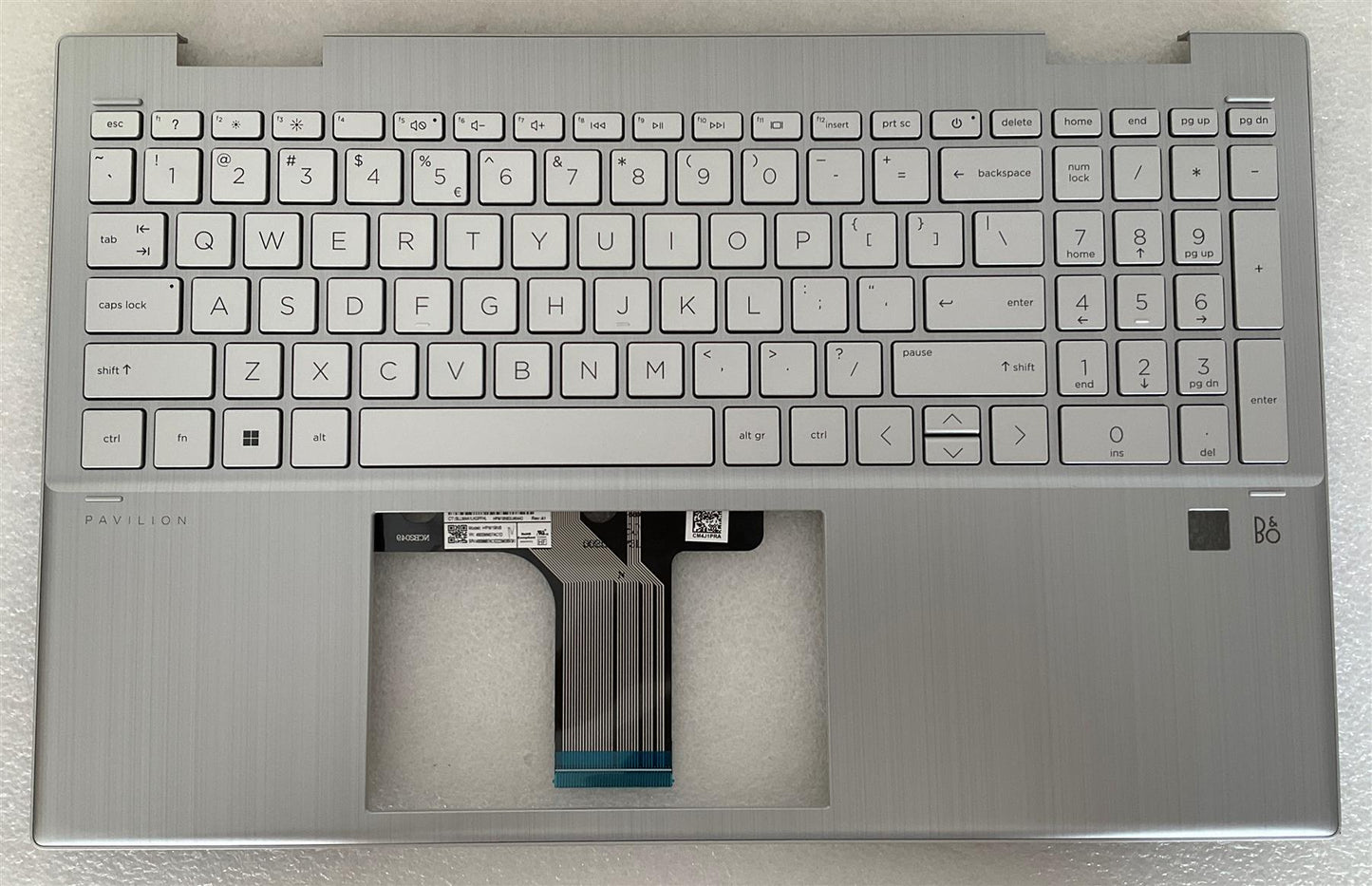 HP PAVILION X360 15-ER M48855-B31 M45128-B31 US int. English International also named dutch Keyboard Palmrest