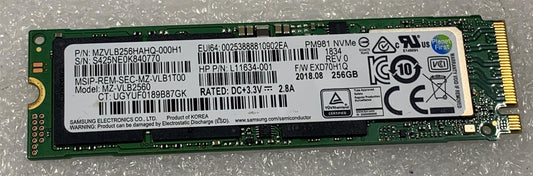 HP 942401-001 L11634-001 Samsung SSD 256GB m.2 2280 NVMe MZ-VLB2560 Genuine NEW