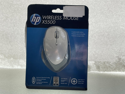 HP X5500 Wireless Laser Mouse Black Silver with Dongle H2W15AA#ABB NEW