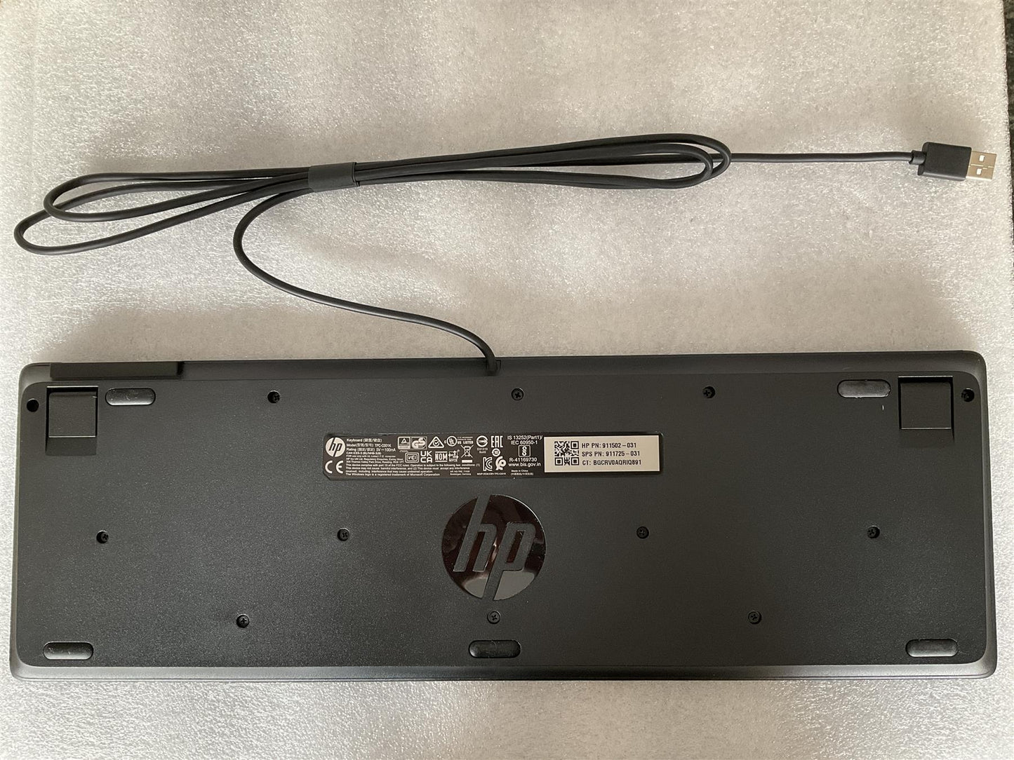 HP 911502-031 911725-031 UK English USB Keyboard TPC-C001K Slim Smartcard CCID