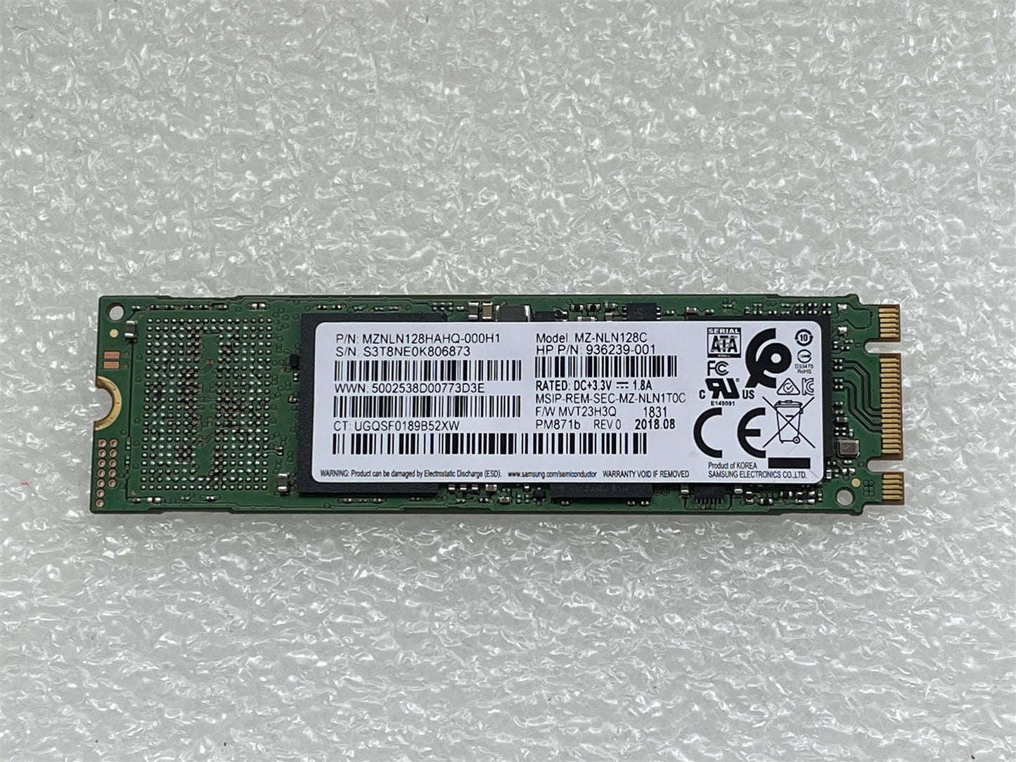 For HP SSD 926253-001 Samsung PM871b 128GB M.2 SATA Solid State Drive MZ-NLN128C