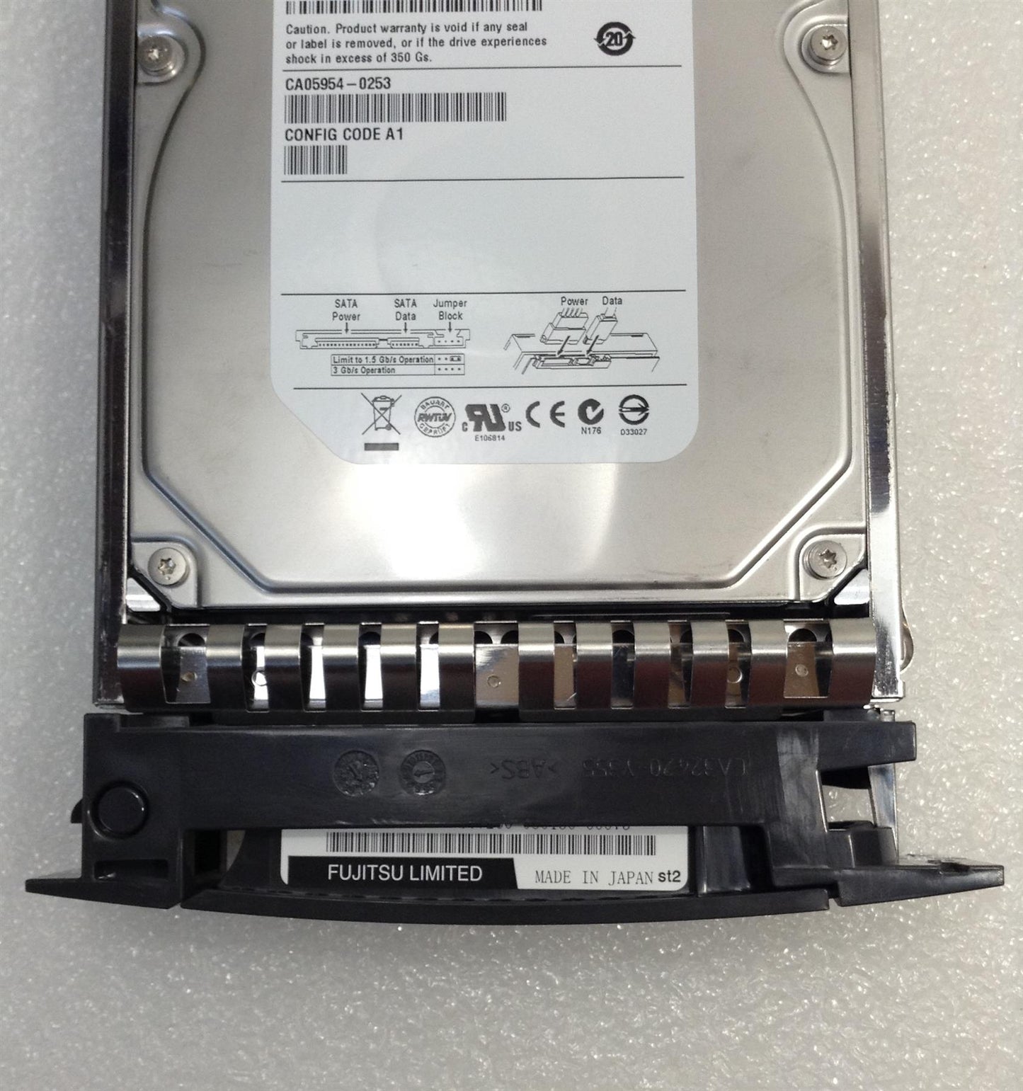 HDD ST3750640NS CA06600 EA22 750GB 7200rpm FUJITSU CA06600-E332 750GB 7.2K HOT PLUG HARD DRIVE NEW SATA DRIVE WITH FC ADAPTED CADDY