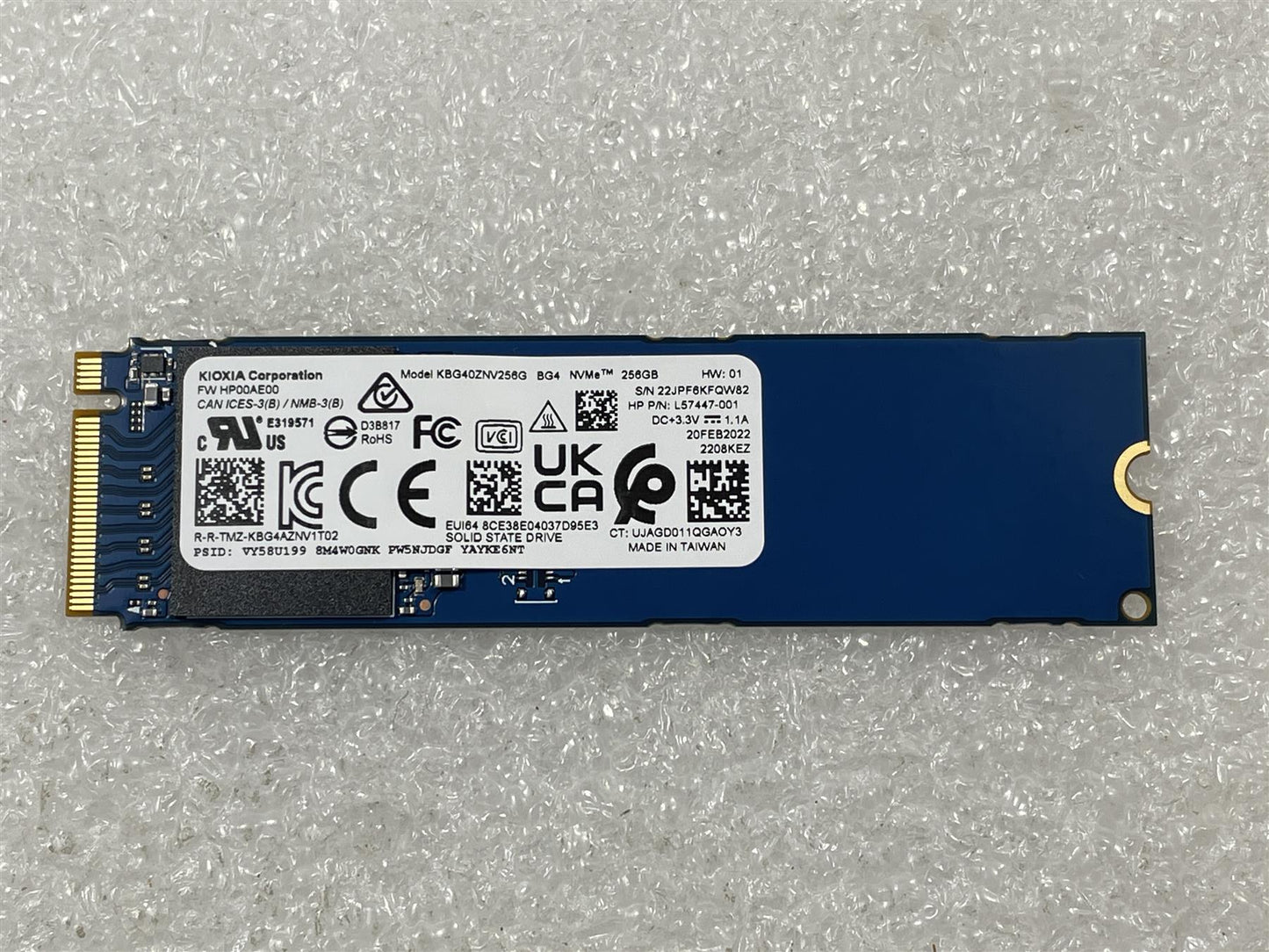 HP 932535-850 KIOXIA KBG40ZNV256G Solid State Drive SSD 256GB M.2 2280 NVMe PCIe