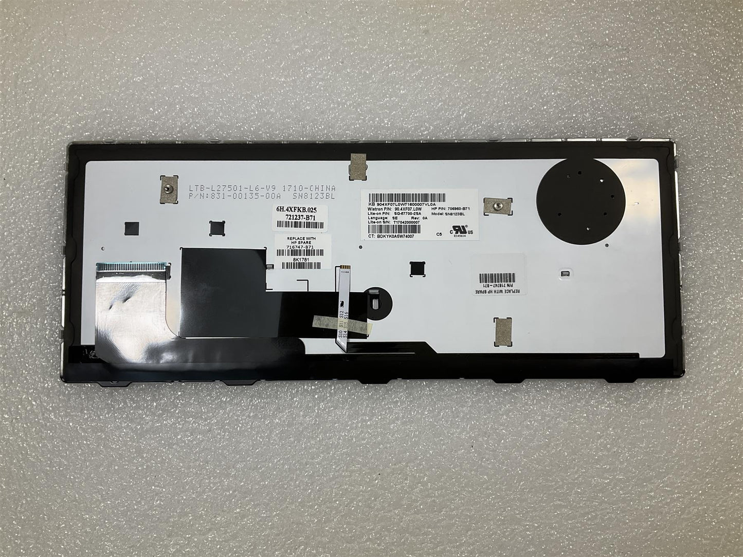 HP EliteBook Revolve 810 G1 G2 G3 716747-B71 Sweden Finland Keyboard Genuine NEW