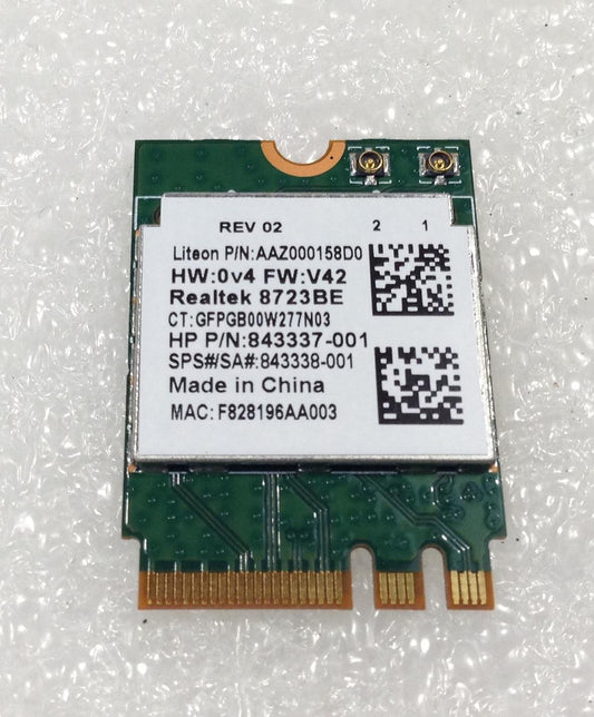 HP 645 655 G3 Notebook PC 855106-852 Realtek 11BGN+BT4 1x1 SANJI2 CB 8723BE WLAN