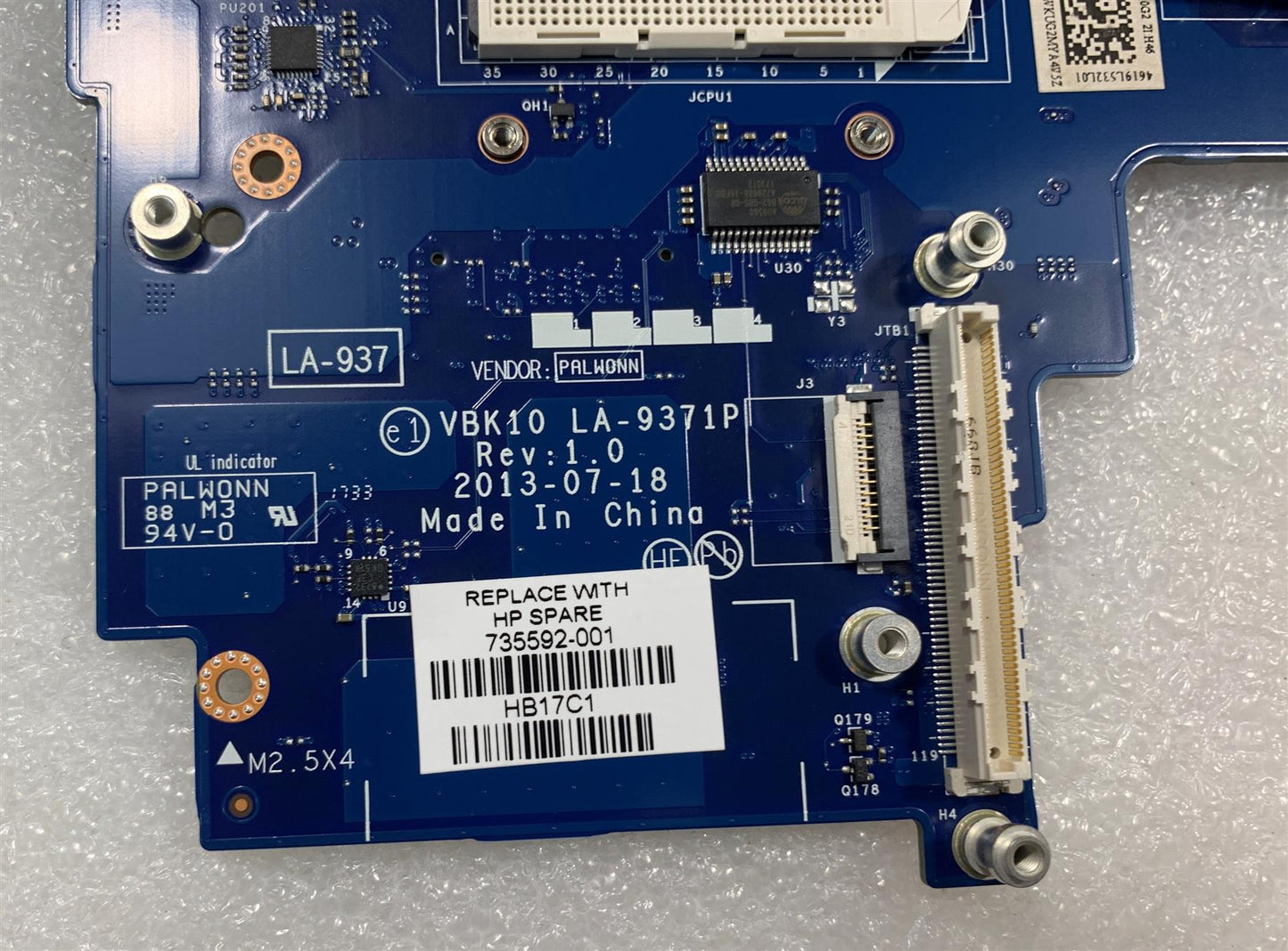 HP ZBook 17 Mobile Workstation 735592-001 501 601 Intel QM87 Chipset Motherboard