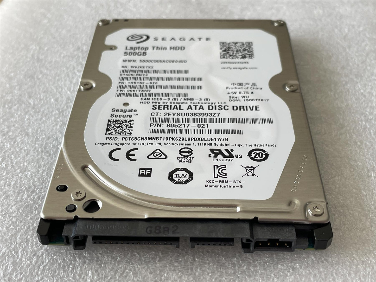 Self Encrypting ST500LM024 805217-021 L33355-800 L33356-003 Seagate ST500LM024 FIPS 140-2 Validated Models ST500LT015 HDD Hard Disk Drive SATA 2.5 inch NEW