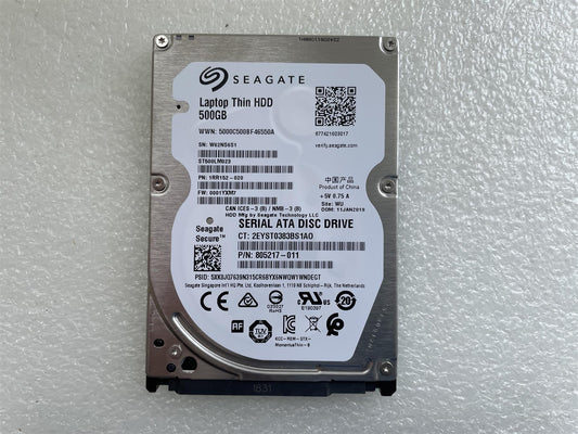 For HP 833529-001 Seagate ST500LM023 500GB HDD Hard Disk Drive SATA 805217-011