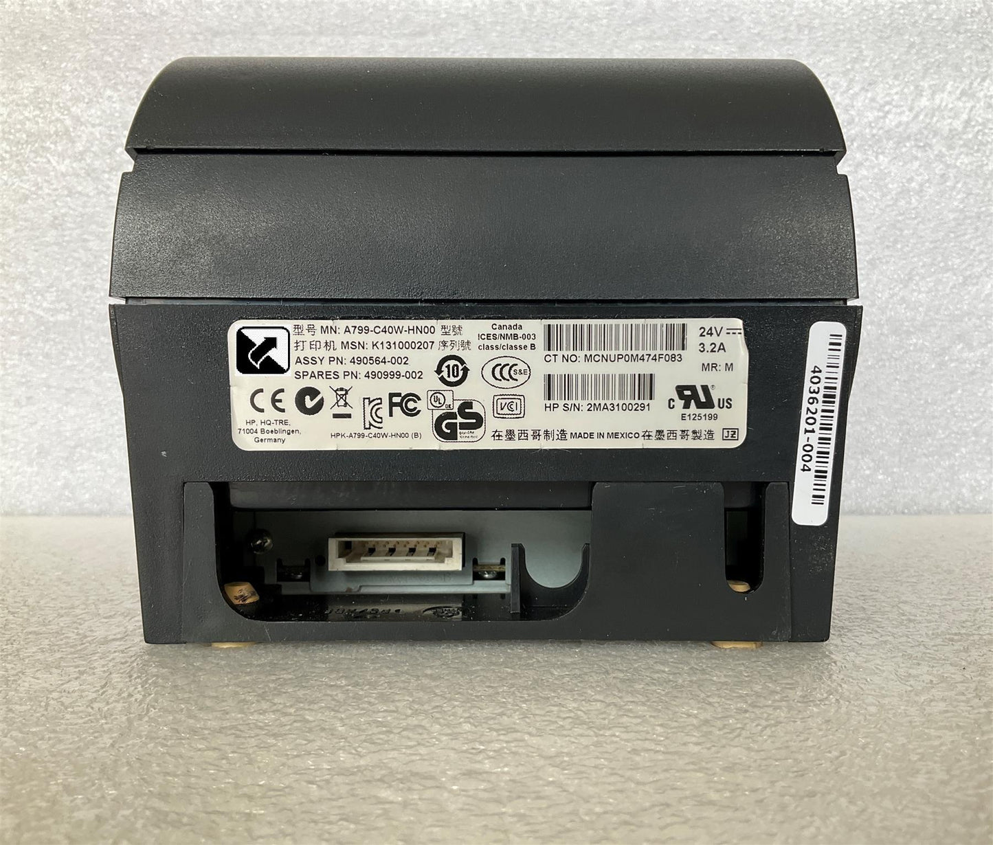 For HP A799-C40W-HN00 490564-002 490999-002 Thermal Receipt Printer P-USB NEW