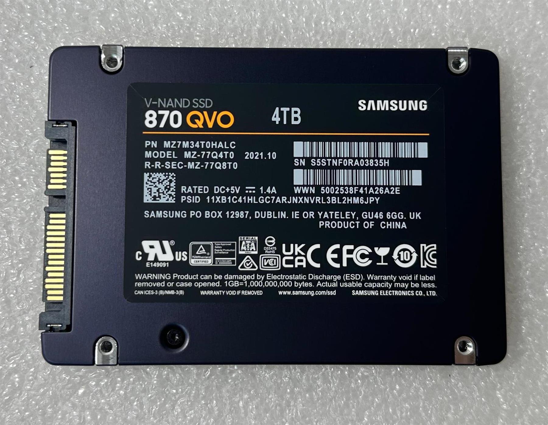 Samsung 870 QVO Internal SSD - 4 TB outlets