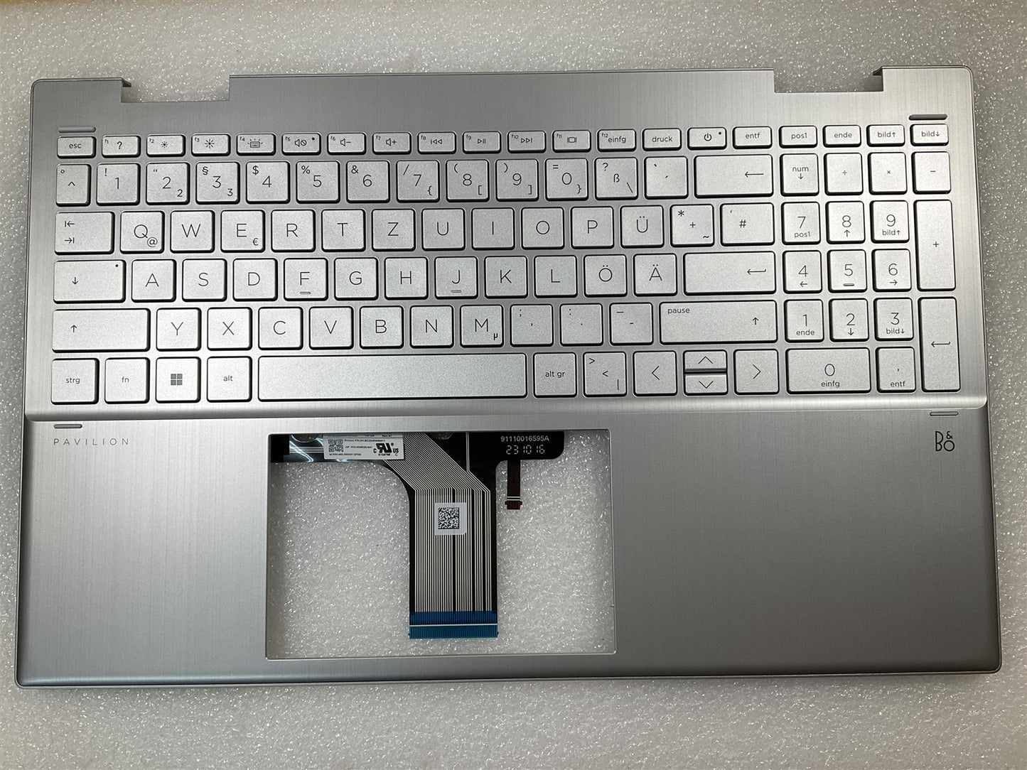HP PAVILION 15-ER M48856-041 M45129-041 German Germany GR Keyboard Palmrest NEW