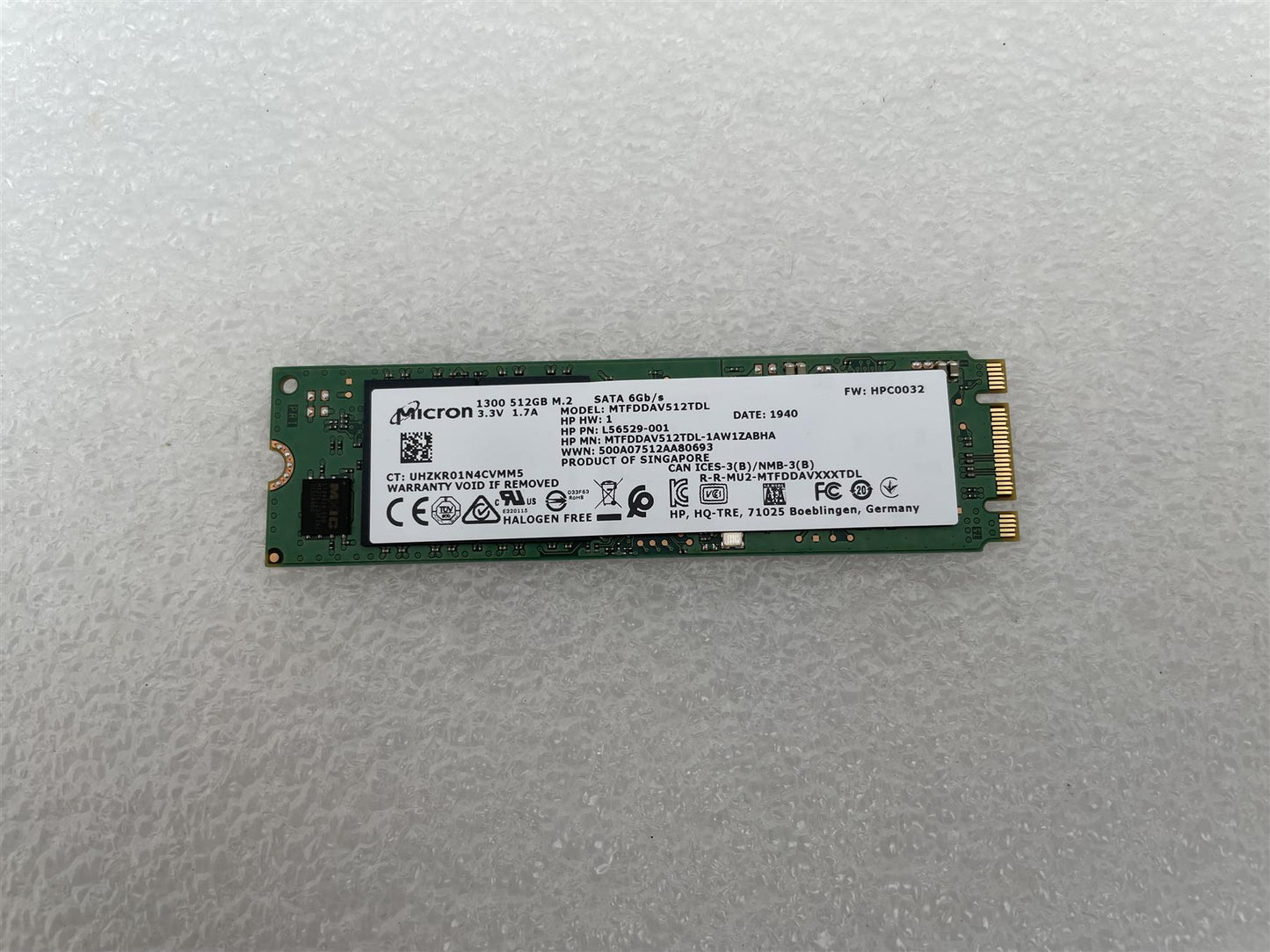 HP L05769-001 Micron 1300 512GB M.2 SATA MTFDDAV512TDL SSD Solid State Drive NEW