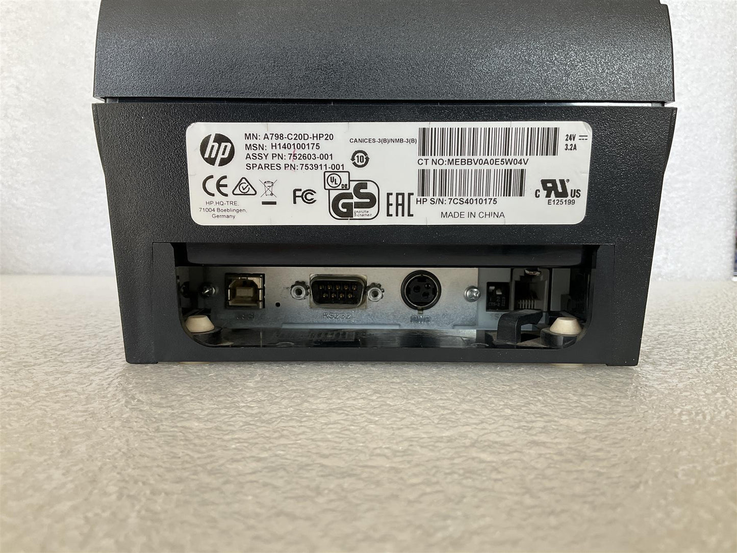 For HP 752603-001 753911-001 A798-C20D-HP20 Serial USB Receipt Barcode Printer NEW