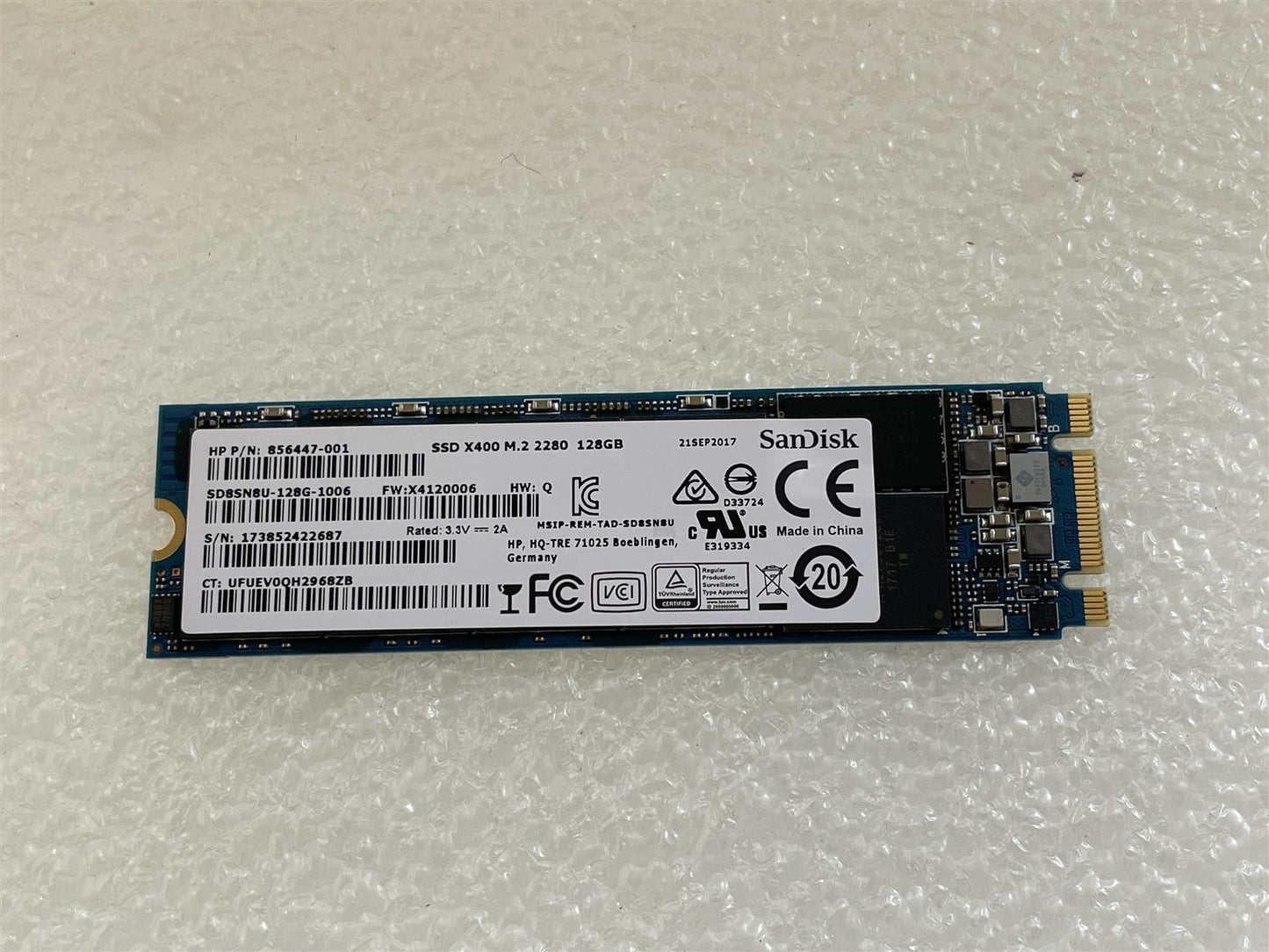 For HP SSD Drive 826392-001 128GB M.2 SATA-3 TLC Solid State Genuine NEW