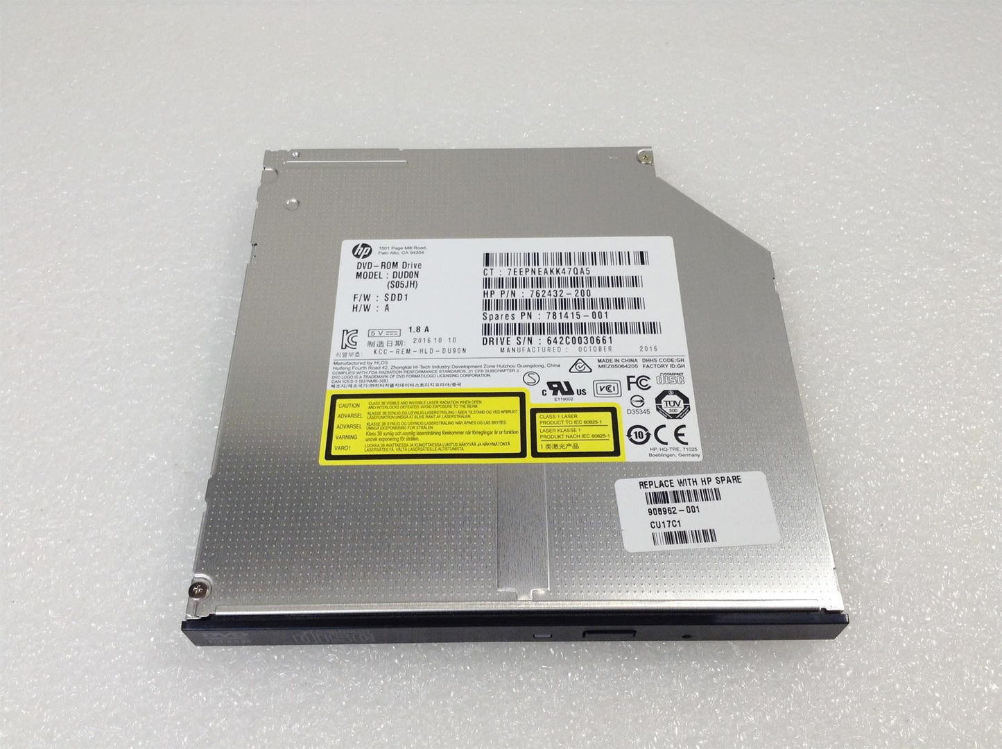 Hp 280 G2 908962-001 DVD ROM Drive ODD Optical Optic Disc Disk drive 9.5 Slim Genuine Original NEW