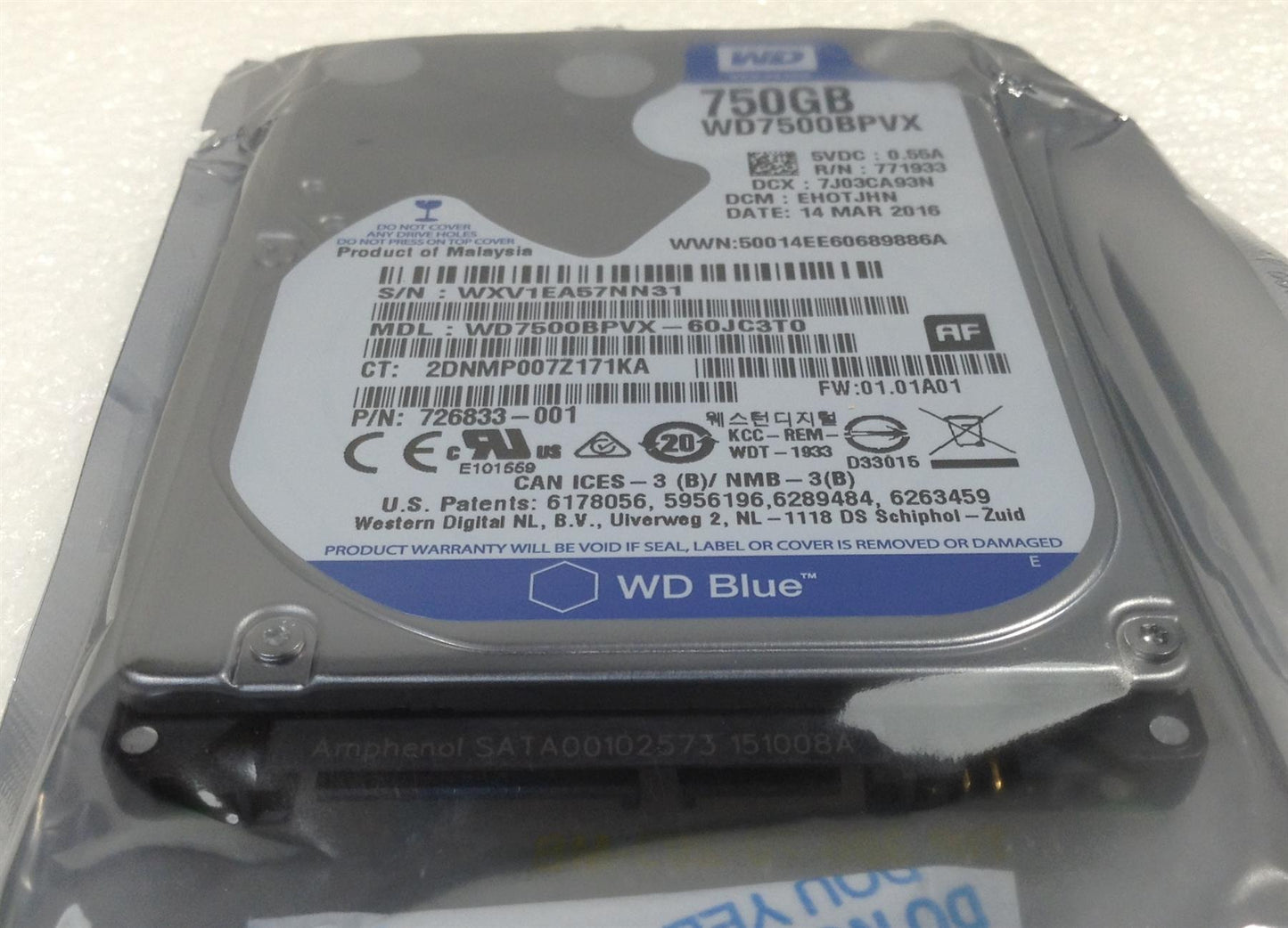 HP 778190-001 750GB 5400 RPM WD 2.5inch Laptop Hard Disk Drive NEW