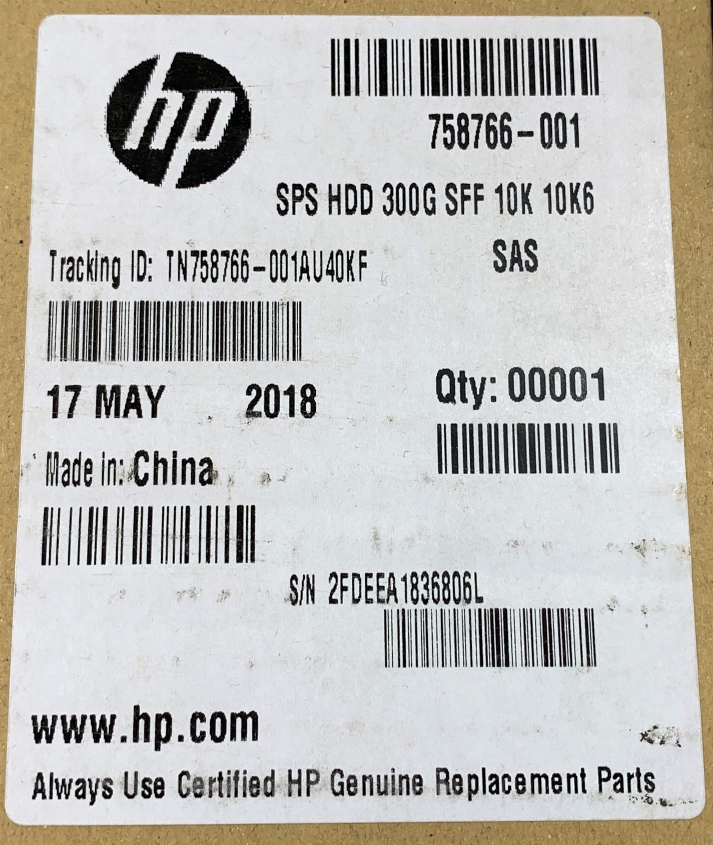 HP 758766-001 Seagate ST300MM0008 HDD Hard Disk Drive 300 GB 10K SAS 2.5 inch