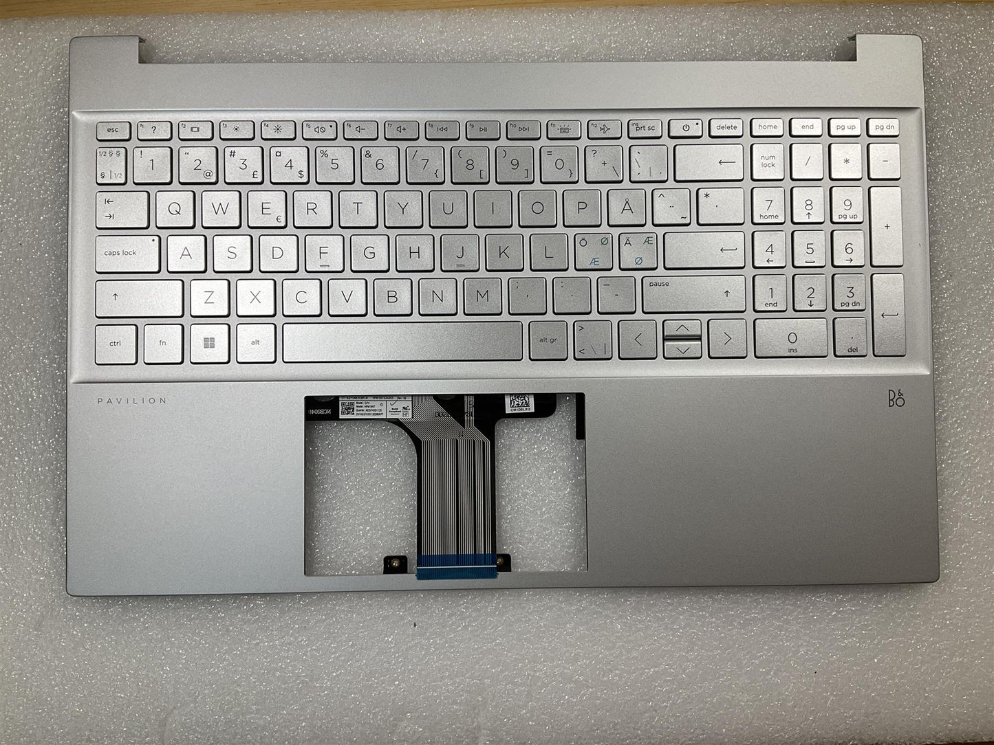 HP Pavilion 15-EH 15-EG N05644-DH1 Danish Finnish Norwegian Keyboard Palmrest
