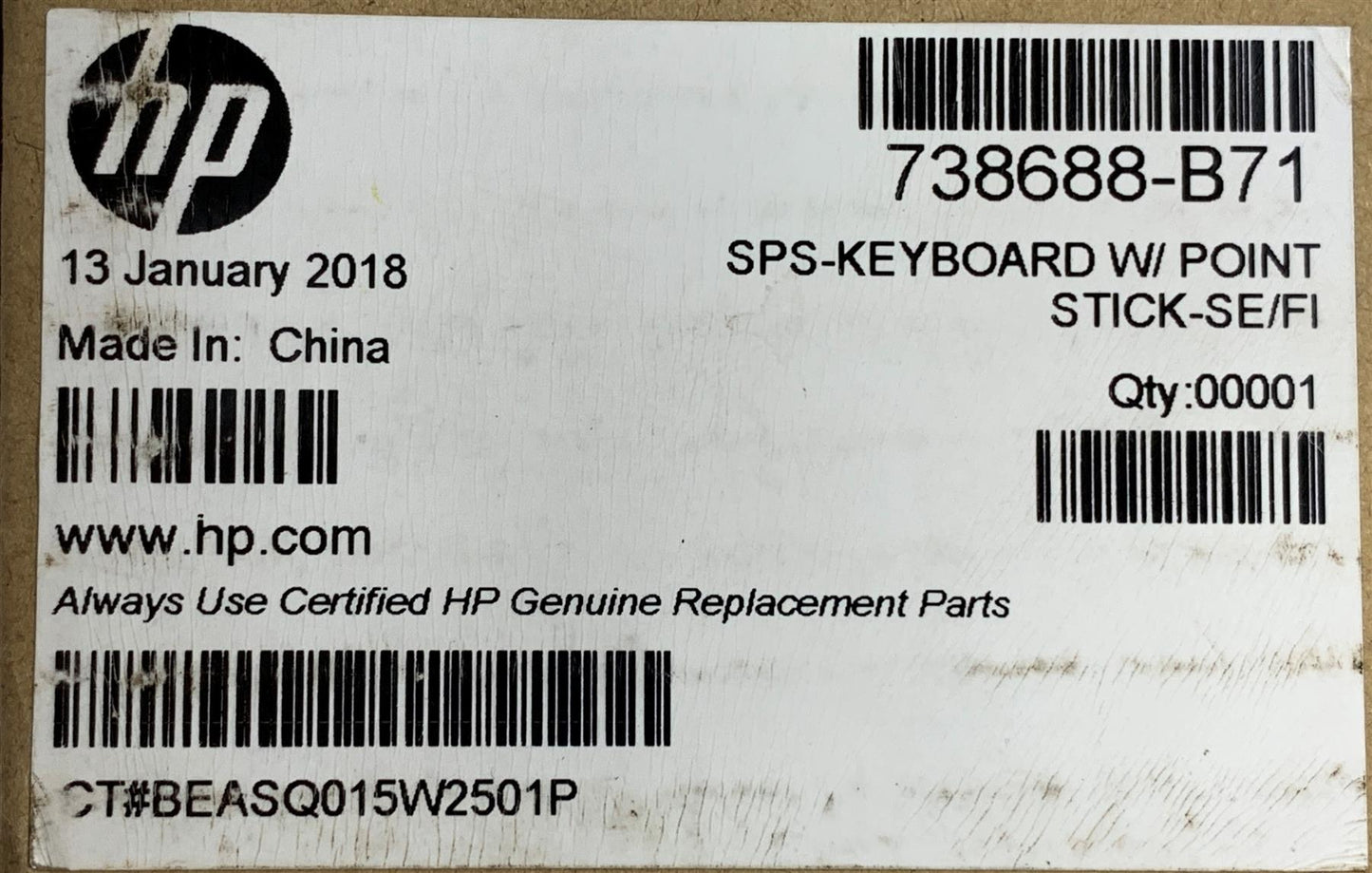 HP ProBook 640 645 G1 738688-B71 Swedish Keyboard Sweden Finland Genuine NEW