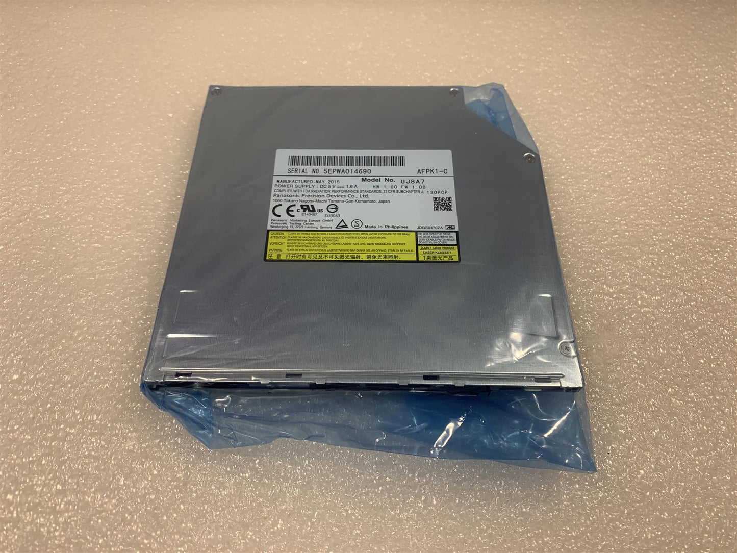 For Dell 0CVGKW Panasonic UJ8A7 DVD-RW DVD Writer Burner Player SATA 9.5mm Slot AFPK1-C NEW