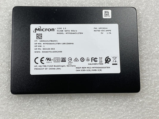 For HP L51403-001 Micron 1100 2.5 SATA Solid State Drive SSD 512GB MTFDDAK512TBN