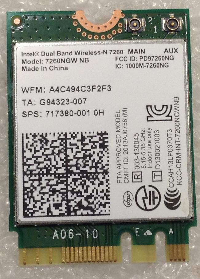 HP Dual Band Wireless 717379-001 +  717380-001 005 Intel 7260NGW Bluetooth WLAN Card NEW