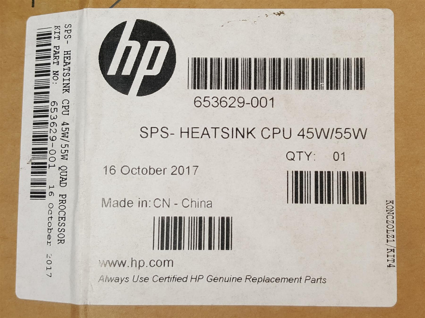 Hp EliteBook 8770w 653629-001 CPU Processor Heatsink Cooler Cooling Copper New