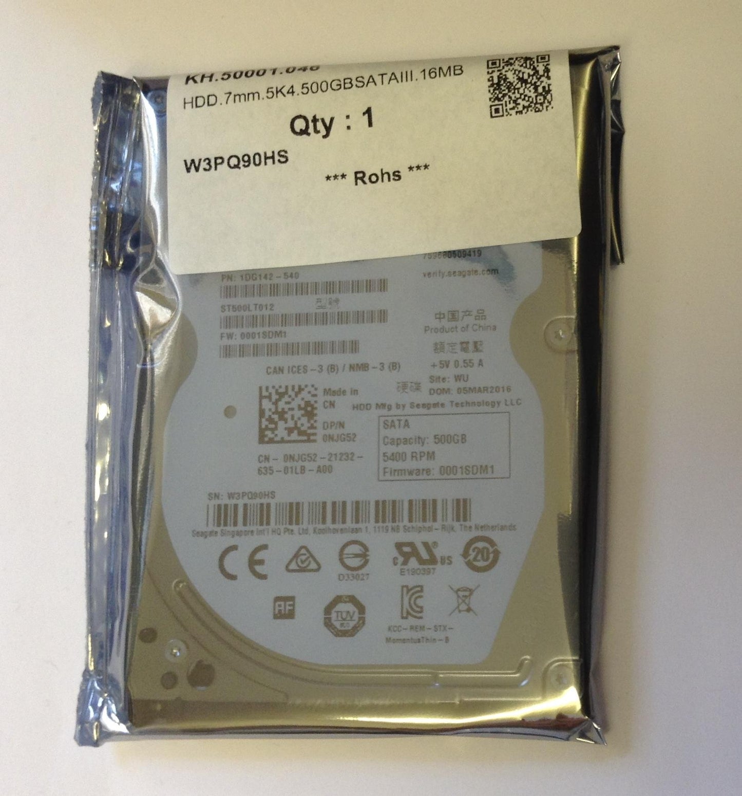 HDD 500GB 2.5 ST500LT012 ST500LT012 NJG52 1DG142-540 Seagate SATA 2.5 inch Hard Disk Drive