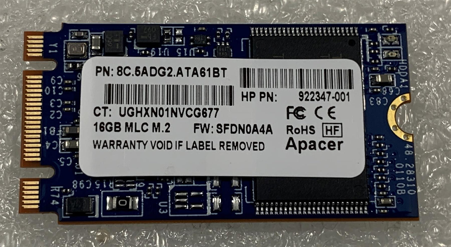 HP 743486-001 922347-001 Apacer 16 GB 16GB MLC M.2 SSD NGFF 2240SS Flash Memory