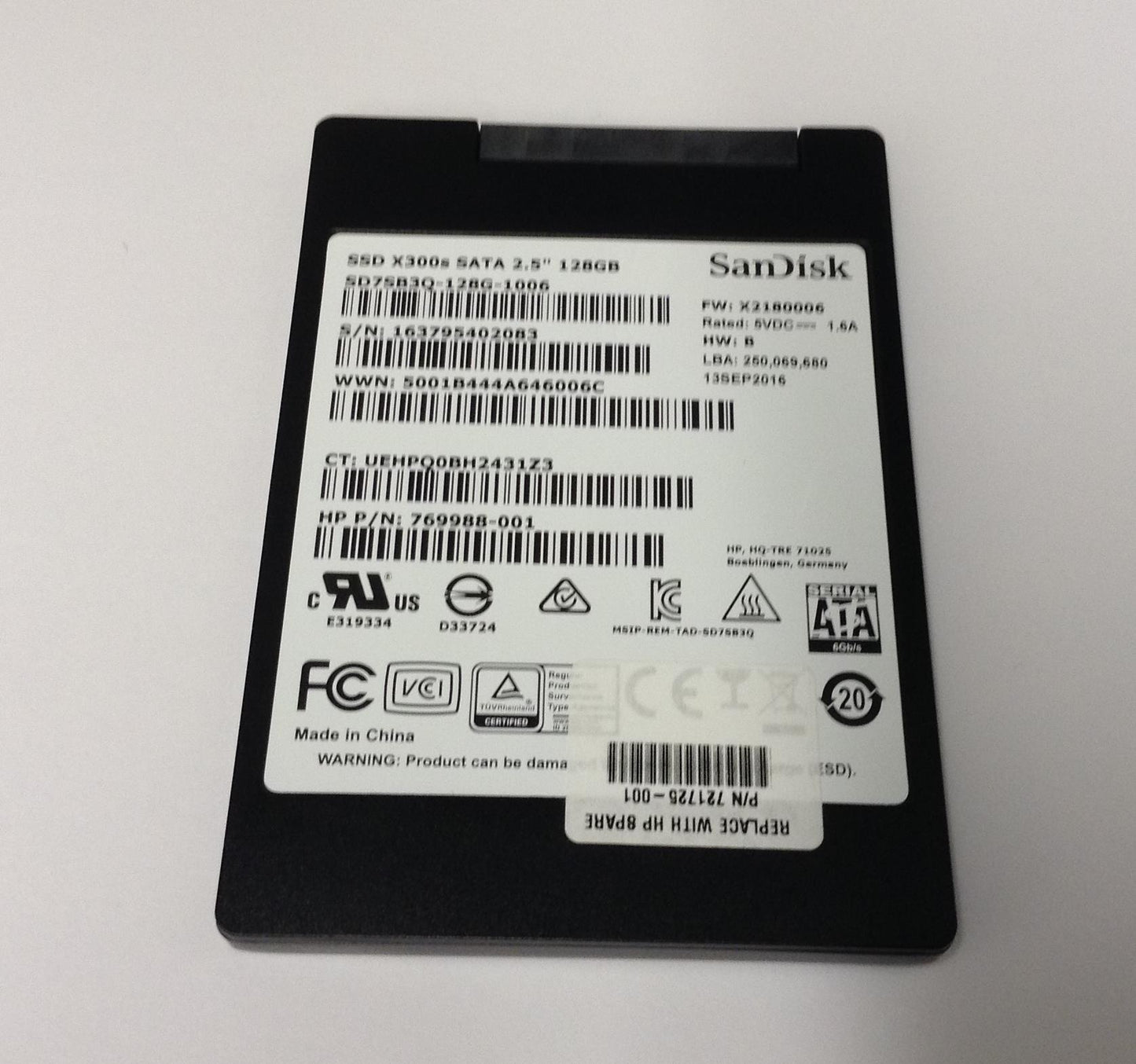 for HP SSD 128GB 721725-001 SATA SSD 128GB SATA III Solid State Disk Drive