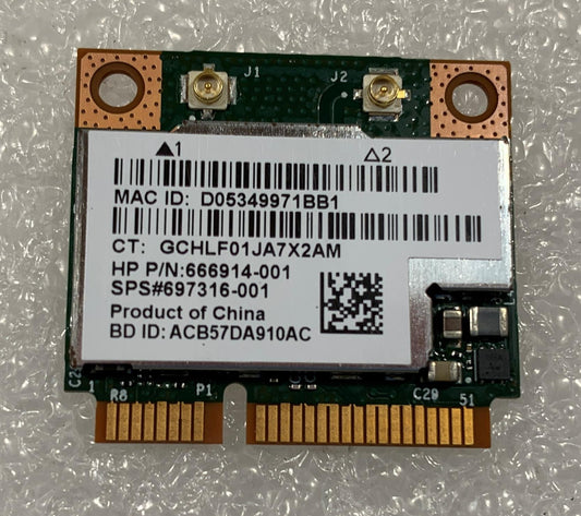 HP 697316-001 WLAN Bluetooth 4.0 Card Broadcom BCM943228HMB 666914-001 NEW