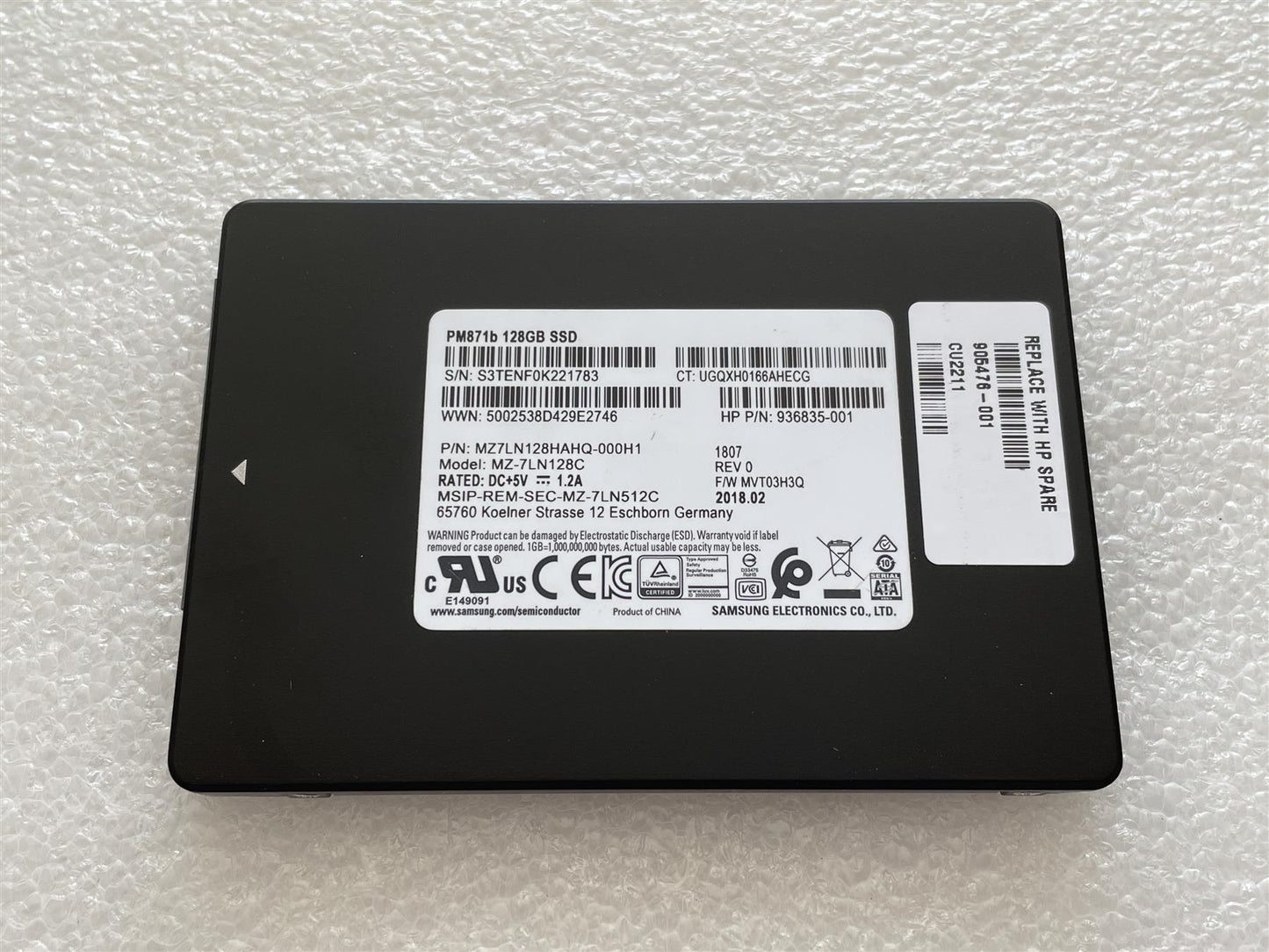 For Hp 905476-001 Samsung PM871b 128GB SSD Solid State Drive 2.5 inch SATA NEW