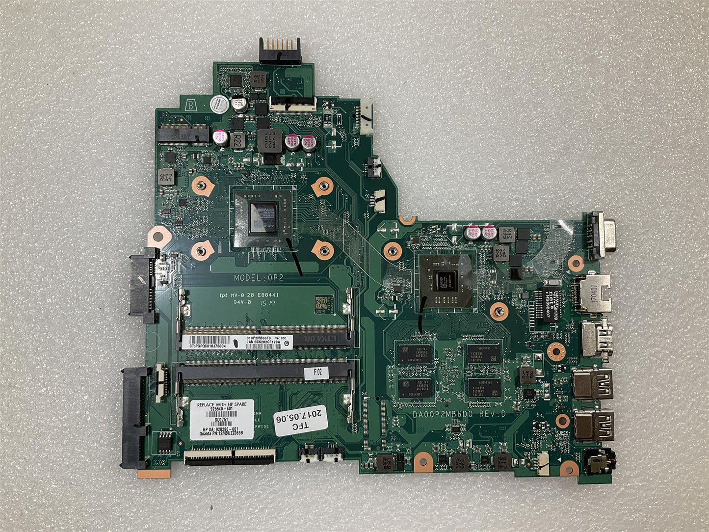 For HP 245 G6 14-BW 928296-601 925540-601 AMD A6-9220P DSC 2GB Motherboard NEW