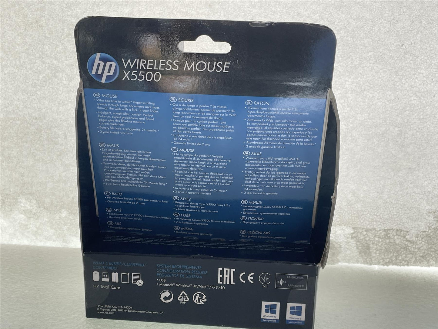 HP X5500 Wireless Laser Mouse Black Silver with Dongle H2W15AA#ABB NEW