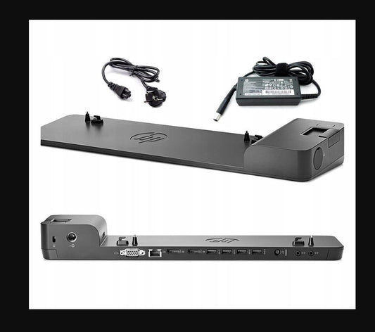 For HP Docking D9Y32AA D9Y32AA#ABU UltraSlim EliteBook Laptop Docking Station and 65w PSU Power Adapter