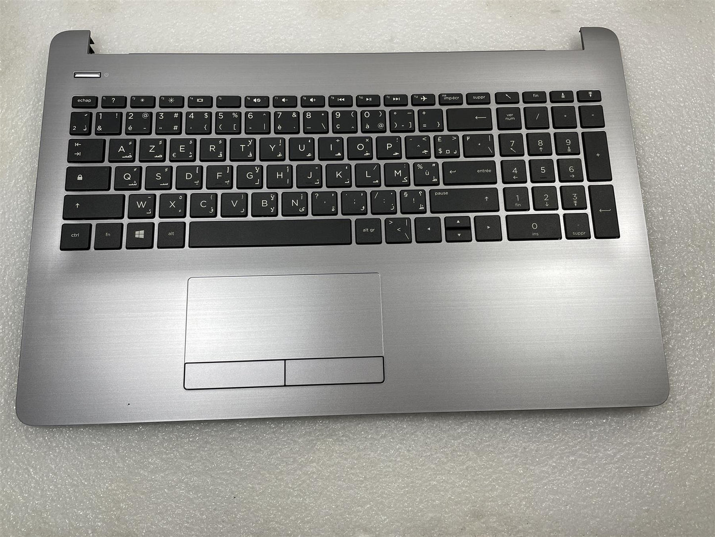 For HP 255 G6 250 G6 Silver 929904-FP1 AZERTY Arabic Palmrest Keyboard Top Cover