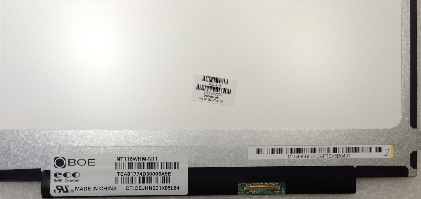 HP ProBook 11 3805U 11.6 8GB/500 PC  809867-001 Display Panel G1 11.6 Inch 1366x768 Resolution 809867-001 Display Panel NEW