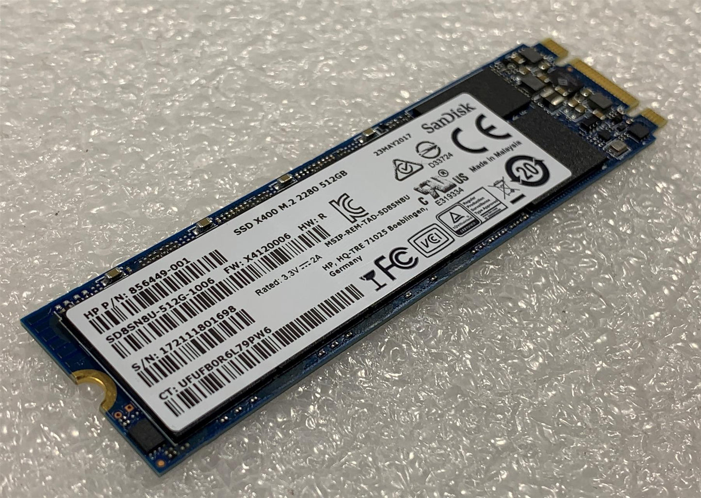 HP EliteBook 820 828 G3 840633-001 840633-001 512GB SSD Solid State Drive M.2 SATA 2280 NEW