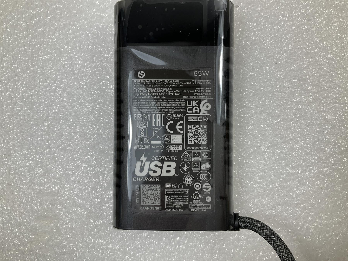 For HP 671R2AA-ABU TPN-DA26 65W Type C USB C ADP65UE AC Power Charger Adapter